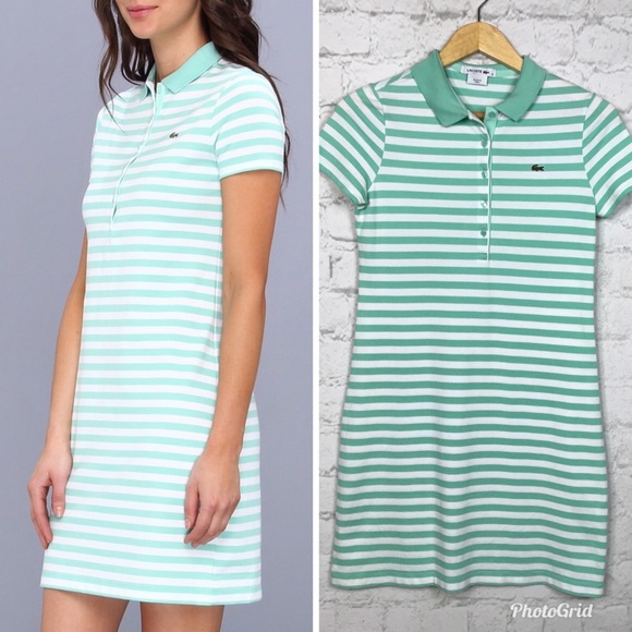 lacoste striped polo dress